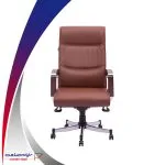 صندلی مدیریتی لاندا رایانه صنعت با دسته چوب راش و روکش چرم ترک