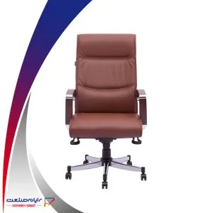 صندلی مدیریتی لاندا رایانه صنعت با دسته چوب راش و روکش چرم ترک